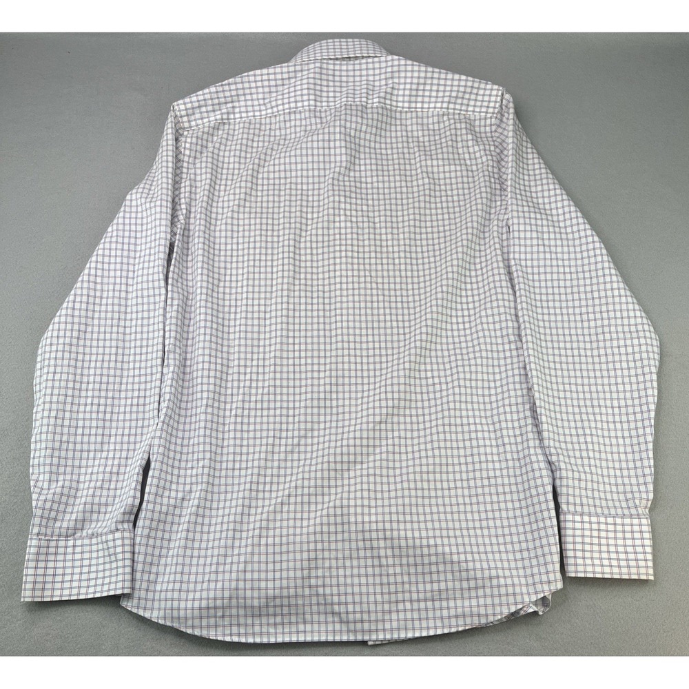 Banana Republic Dress Shirt Mens Small Blue Check Tailored Slim Fit Non Iron LS - Picture 15 of 16